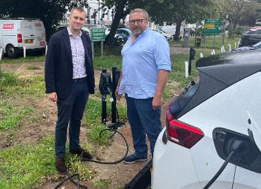 Cllr Murray (right) and Tom Heagerty (left), of Connected Kerb