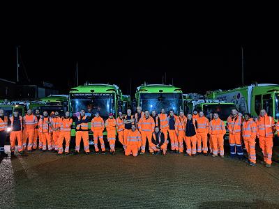 Environment First staff during the clear-up in the early hours of Sunday Environment First staff during the clear-up in the early hours of Sunday